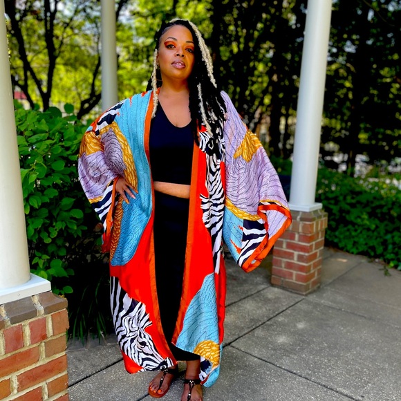 Jackets & Blazers - Plus size zebra Kimono